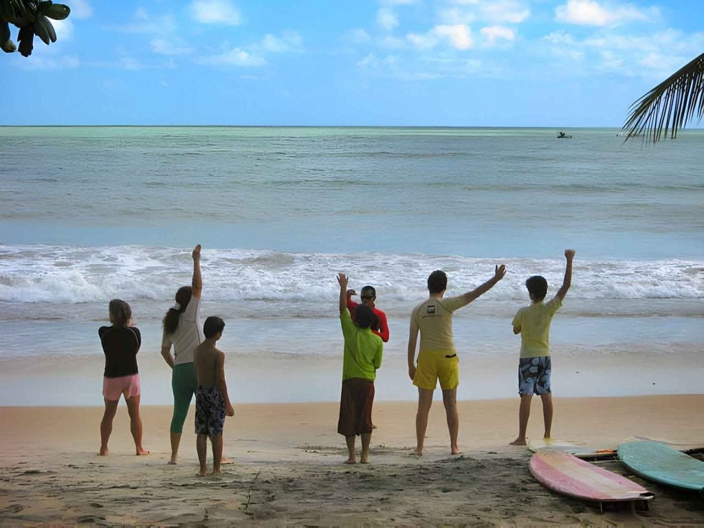 tiener camping surf