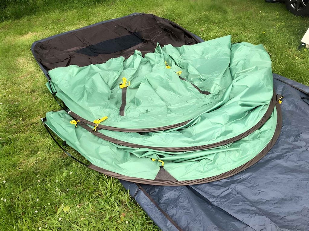 de tent opzetten
