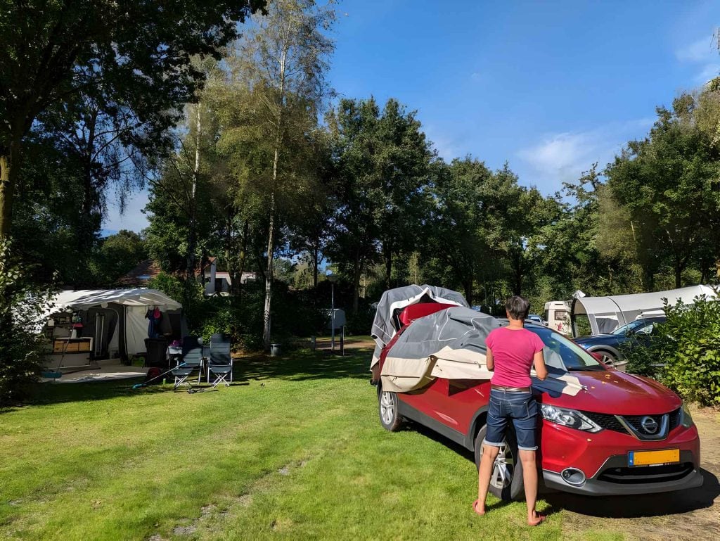 Kampeerplek afbreken
