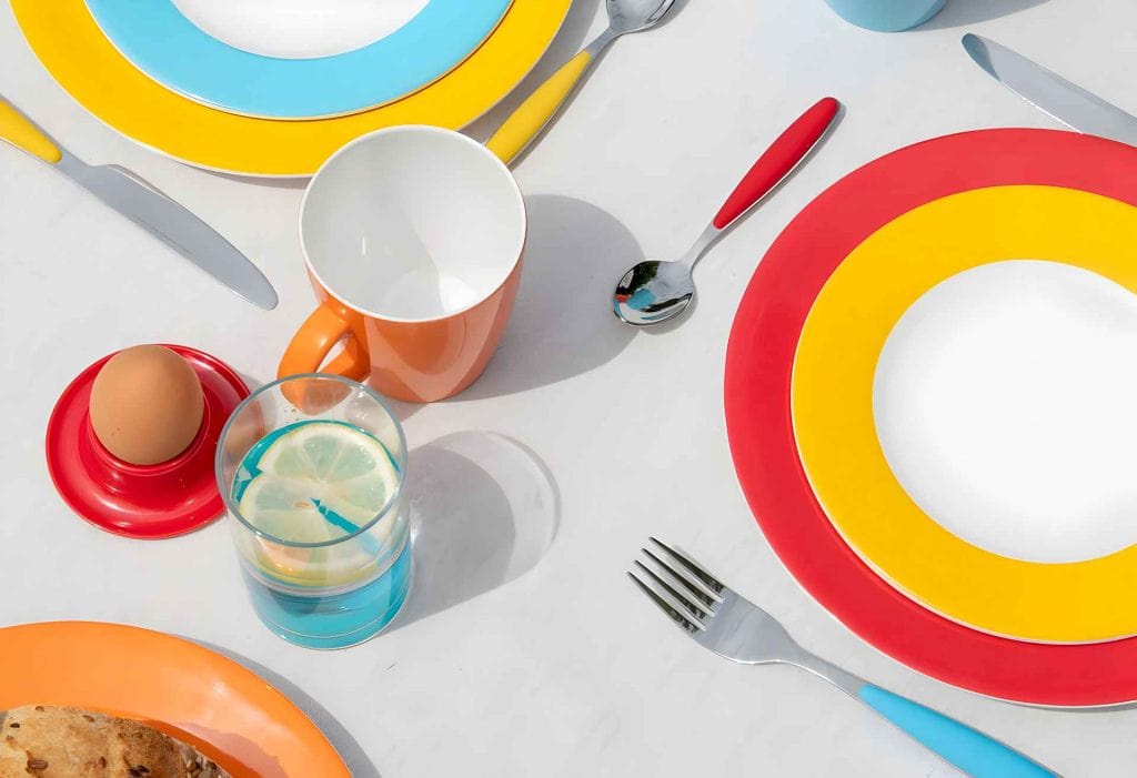 Gimex campingservies met antislip color line