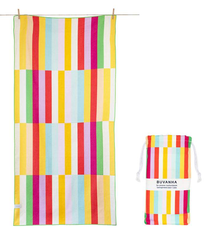 Buvanha reishanddoek Cuba - compact - zandvrij - sneldrogend - gerecycled microvezel handdoek - 80cm x 160cm