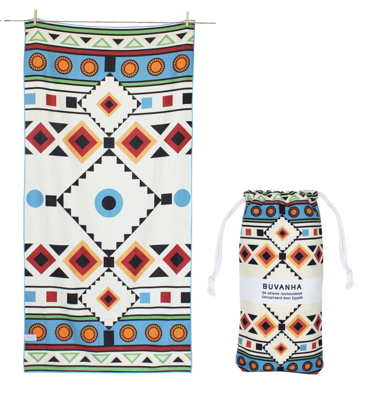 Buvanha reishanddoek Egypte - compact - zandvrij - sneldrogend - gerecycled microvezel handdoek - 80cm x 160cm