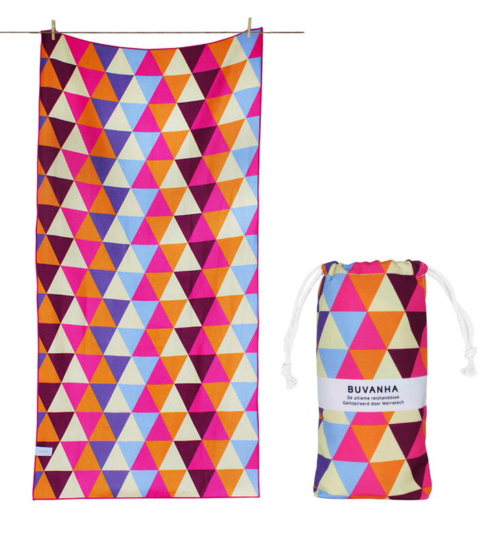 Buvanha reishanddoek Marrakech - compact - zandvrij - sneldrogend - gerecycled microvezel handdoek - 80cm x 160cm