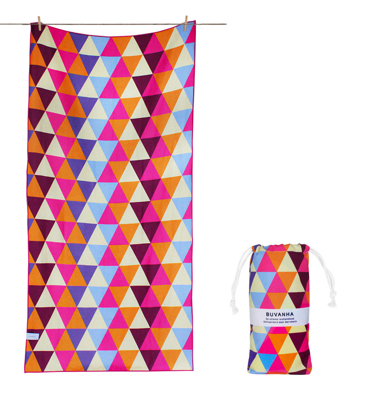 Buvanha reishanddoek Marrakech - compact - zandvrij - sneldrogend - gerecycled microvezel handdoek - 90cm x 200cm