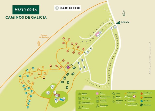 Huttopia Caminos de Galicia 25 plattegrond huttopia camping caminos galicia 640x459
