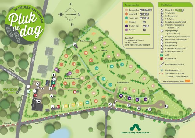 Wandelcamping Pluk de Dag 29 Plattegrond Camping Pluk de Dag 2026 LR 640x453