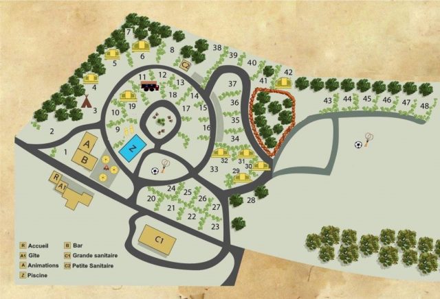 Camping de la Bucherie 35 camping bucherie platte grond 640x436