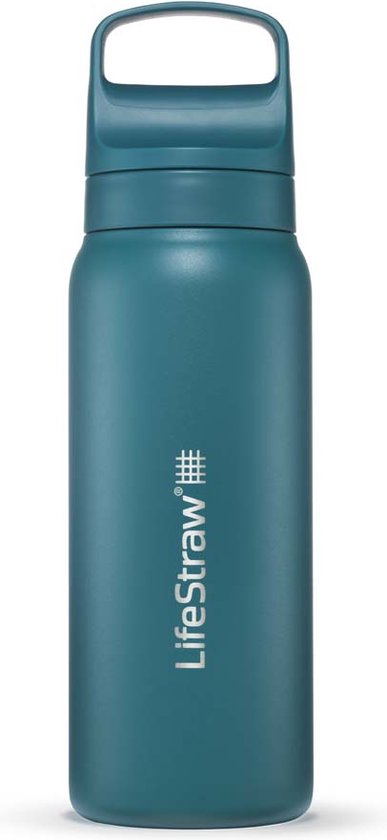 Lifestraw Go 2.0 - Stalen Waterfles met Filter - 1L - Laguna Teal