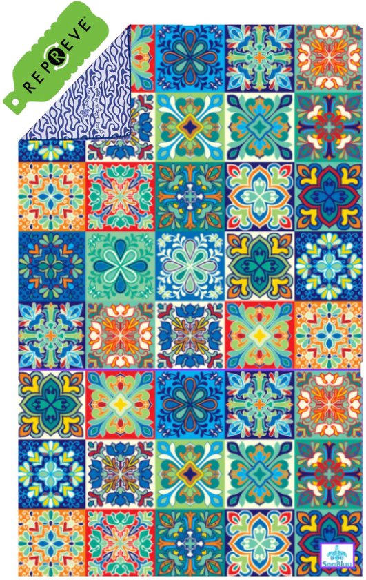 SooBluu sneldrogende reishanddoek strandlaken PORTO - duurzaam van gerecycled plastic microvezel handdoek - repreve - rpet - 100 x 160 cm