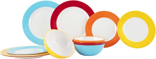 Gimex - Colour Line - Servies - Rainbow - 12-Delig
