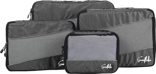 Packing Cubes Backpack - 4 stuks - Geschikt voor Handbagage Koffer - Grijs - Sunflake