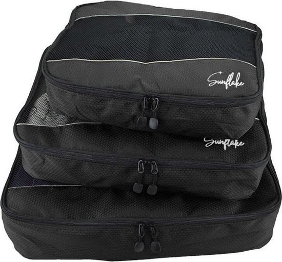 Packing Cubes Set - 3 Stuks - Koffer Organiser Voor Backpack & Koffer & Handbagage - Travel - Zwart