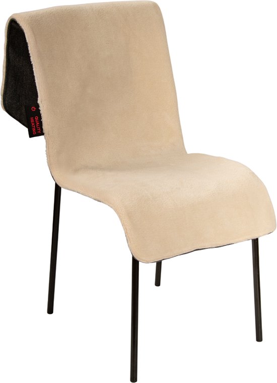 Quality Heating - Infrarood warmtedeken - Stoelverwarming - draadloos - eenvoudig oplaadbaar - Teddy off white - 3 warmte standen