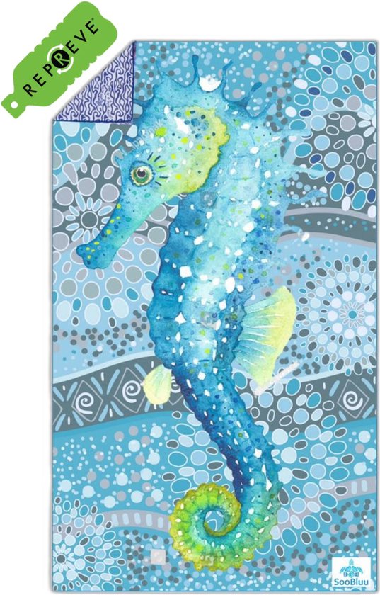 SooBluu sneldrogende strandlaken of reishanddoek 'HIPPO' - Klein formaat – 80 x 140 cm